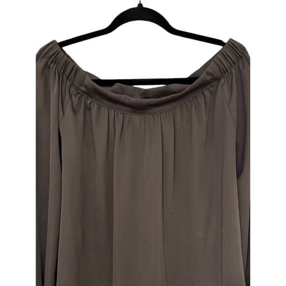 2/$30 L'Academie M Gray Mushroom Off Shoulder Blouse Open Back BEEHIVESALE230 - Picture 4 of 11
